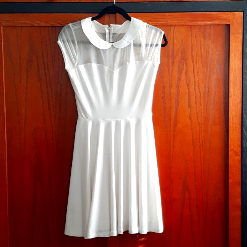 Express EUC  fit & flare collared cap sleeve dress XS